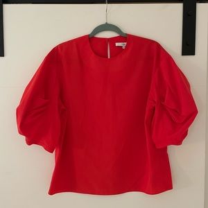 Tibi Balloon Sleeve Sporty Nylon Top